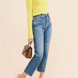 AGOLDE Riley Cropped Slim Straight Denim Pants Jeans 27